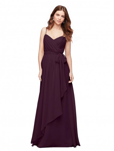 Long Sleeveless Soft Chiffon Grape A-Line Bridesmaid Dress / Formal Dress Newcastle