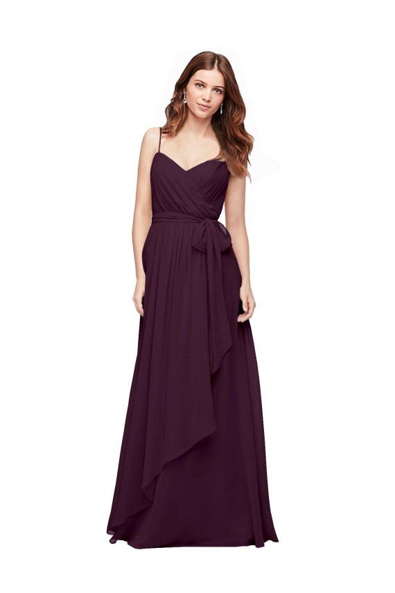 Long Sleeveless Soft Chiffon Grape A-Line Bridesmaid Dress / Formal Dress Newcastle