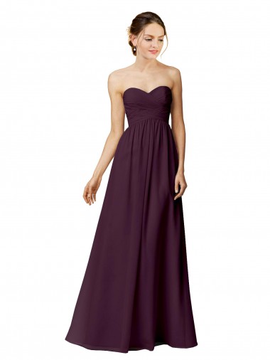 Long Sleeveless Chiffon Grape Sweetheart A-Line Bridesmaid Dress / Evening Dress Newcastle