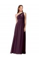Long Floor Length Sleeveless Chiffon Grape One Shoulder A-Line Bridesmaid Dress Newcastle