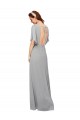Long Flutter Sleeves Chiffon Royal Blue A-Line Bridesmaid Dress / Evening Gowns Newcastle