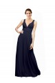 Long Sleeveless Chiffon Dark Navy A-Line Wedding Guest Dress Newcastle