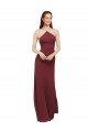 Long Sleeveless Soft Chiffon Burgundy Sheath Formal Dress / Bridesmaid Dress Newcastle