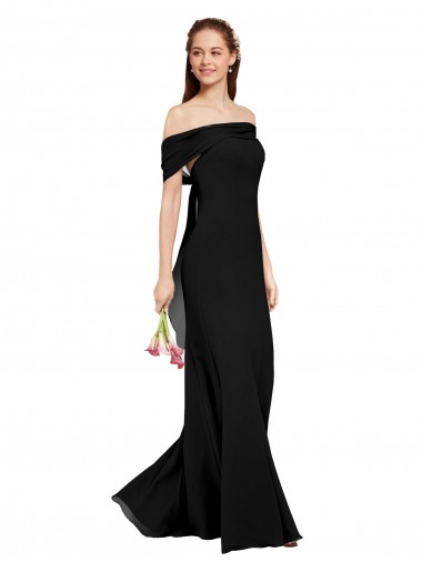 Long Sleeveless Soft Chiffon Black Mermaid Prom Dress / Bridesmaid Dress Newcastle