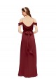 Long Sleeveless Soft Chiffon Burgundy Off the Shoulder Sheath Formal Dress / Bridesmaid Dress Newcastle