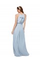 Long Sleeveless Soft Chiffon Royal Blue A-Line Bridesmaid Dress Newcastle
