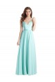 Long Sleeveless Soft Chiffon & Satin Waterfall A-Line Bridesmaid Dress Newcastle