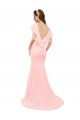 Long Flutter Sleeves Soft Chiffon Pink Mermaid Bridesmaid Dress Newcastle