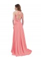 Long Sleeveless Chiffon Watermelon A-Line Bridesmaid Dress / Evening Dress Newcastle