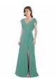 Long Cap Sleeves Soft Chiffon Icelandic Silver A-Line Formal Dress / Bridesmaid Dress Newcastle