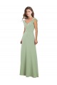 Long Cap Sleeves Soft Chiffon Smoke Green A-Line Bridesmaid Dress / Formal Dress Newcastle