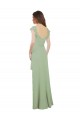 Long Cap Sleeves Soft Chiffon Smoke Green A-Line Bridesmaid Dress / Formal Dress Newcastle