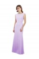 Long Cap Sleeves Soft Chiffon Lilac Column Bridesmaid Dress Newcastle