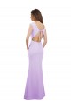 Long Cap Sleeves Soft Chiffon Lilac Column Bridesmaid Dress Newcastle