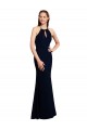 Long Sleeveless Soft Chiffon Dark Navy Mermaid Bridesmaid Dress Newcastle