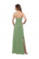 Long Sleeveless Soft Chiffon Seagrass A-Line Bridesmaid Dress Newcastle