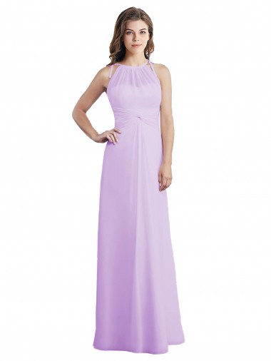 Long Sleeveless Soft Chiffon Lilac A-Line Bridesmaid Dress / Formal Dress Newcastle
