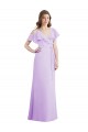 Long Cold Shoulder Soft Chiffon Lilac A-Line Bridesmaid Dresses Newcastle