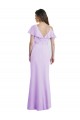 Long Cold Shoulder Soft Chiffon Lilac A-Line Bridesmaid Dresses Newcastle