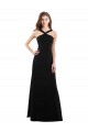 Long Sleeveless Soft Chiffon Black Halter Neck A-Line Bridesmaid Dress Newcastle