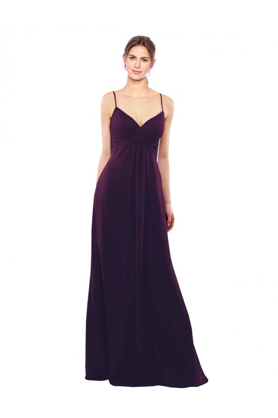 Long Sleeveless Soft Chiffon Grape A-Line Formal Dress / Bridesmaid Dress Newcastle