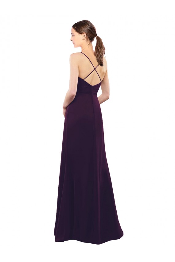 Long Sleeveless Soft Chiffon Grape A-Line Formal Dress / Bridesmaid Dress Newcastle