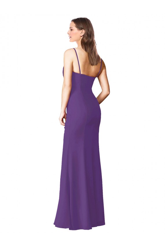 Long Sleeveless Soft Chiffon Plum Purple Sweetheart A-Line Bridesmaid Dress Newcastle