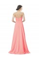 Long Sleeveless Soft Chiffon Peach A-Line Bridesmaid Dress Newcastle