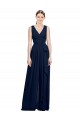 Long Sleeveless Chiffon Dark Navy A-Line Wedding Party Dress Newcastle