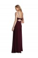 Long Sleeveless Chiffon Burgundy Gold A-Line Wedding Party Dress Newcastle