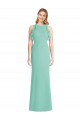 Long Sleeveless Soft Chiffon Jade Mermaid Bridesmaid Dress Newcastle