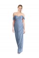 Long Sleeveless Soft Chiffon Dusty Blue Mermaid Semi Formal Evening Dress / Bridesmaid Dress Newcastle