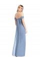 Long Sleeveless Soft Chiffon Dusty Blue Mermaid Semi Formal Evening Dress / Bridesmaid Dress Newcastle