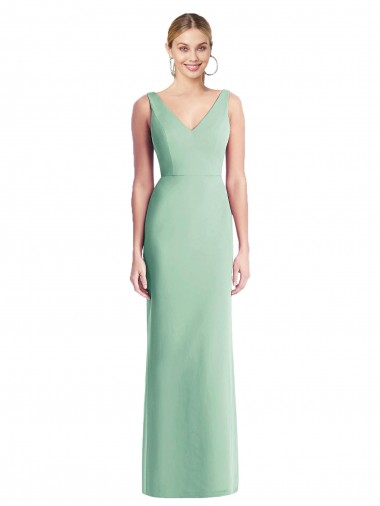 Long Sleeveless Soft Chiffon Mint Green Trumpet Bridesmaid Dress Newcastle