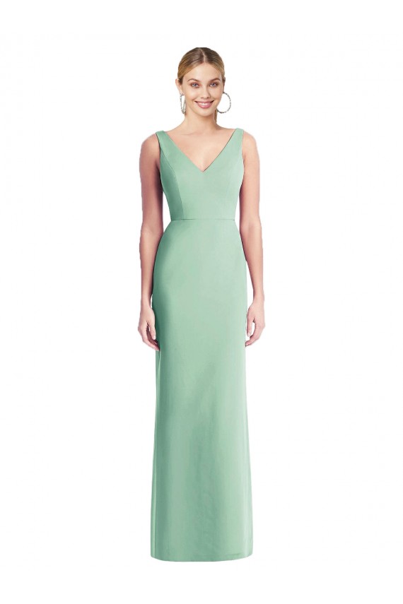 Long Sleeveless Soft Chiffon Mint Green Trumpet Bridesmaid Dress Newcastle