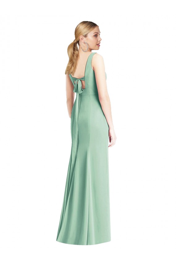 Long Sleeveless Soft Chiffon Mint Green Trumpet Bridesmaid Dress Newcastle