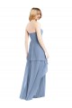 Long Sleeveless Chiffon Dusty Blue A-Line Formal Dress / Bridesmaid Dress Newcastle
