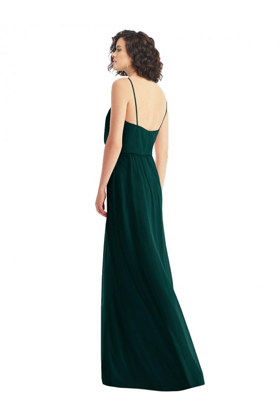 Long Sleeveless Soft Chiffon Ever Green A-Line Semi Formal Evening Dress / Bridesmaid Dress Newcastle