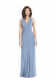 Long Sleeveless Soft Chiffon Dusty Blue Trumpet Formal Evening Gown / Bridesmaid Dress Newcastle