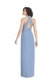 Long Sleeveless Soft Chiffon Dusty Blue Trumpet Formal Evening Gown / Bridesmaid Dress Newcastle