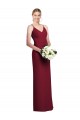 Long Sleeveless Soft Chiffon Burgundy V-Neck A-Line Formal Dress / Bridesmaid Dress Newcastle