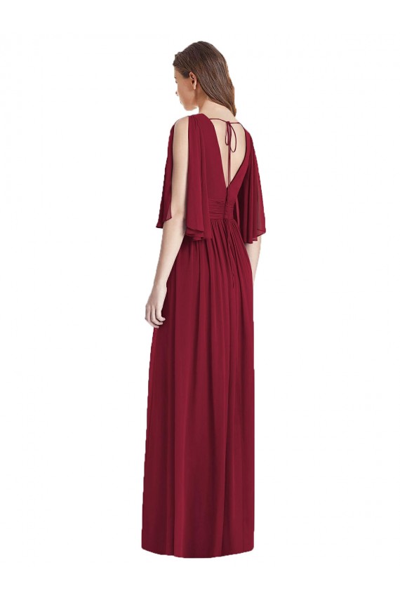Long Sleeveless Soft Chiffon Dark Navy Trumpet Semi Formal Evening Dress / Bridesmaid Dress Newcastle