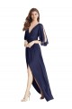 Long Sleeveless Soft Chiffon Dark Navy Trumpet Semi Formal Evening Dress / Bridesmaid Dress Newcastle