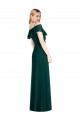 Long Cold Shoulder Soft Chiffon Ever Green Trumpet Semi Formal Evening Dress / Bridesmaid Dress Newcastle
