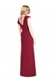 Long Ruffle Sleeves Soft Chiffon Burgundy Mermaid Bridesmaid Dress Newcastle