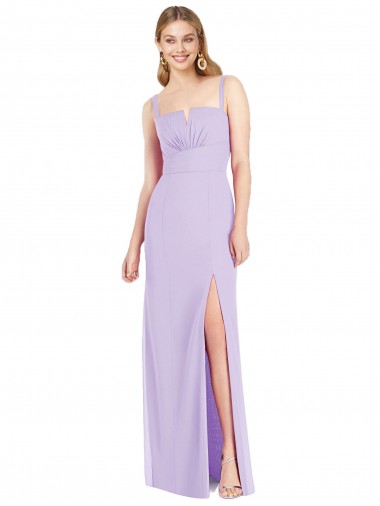 Long Sleeveless Soft Chiffon Lilac Mermaid Bridesmaid Dress Newcastle