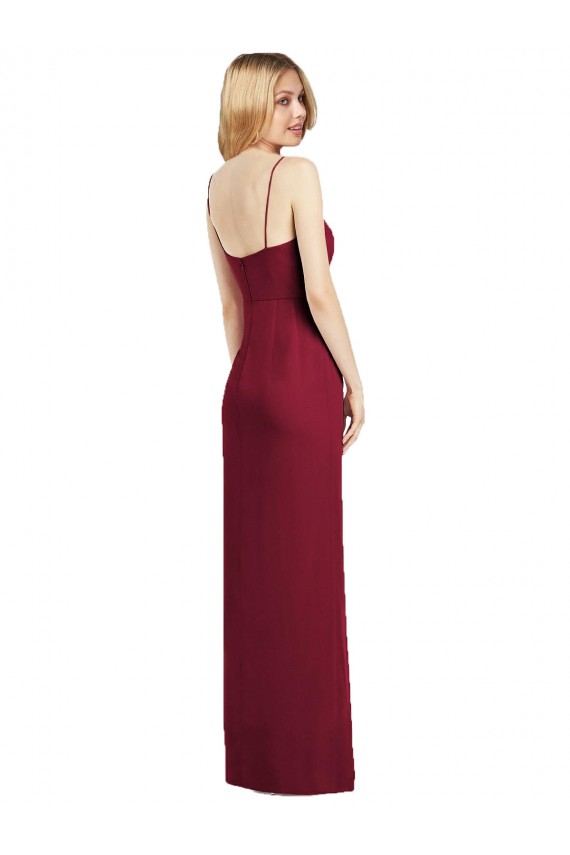 Long Sleeveless Soft Chiffon Coral Trumpet Formal Dress / Bridesmaid Dress Newcastle