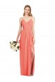 Long Sleeveless Soft Chiffon Coral Trumpet Formal Dress / Bridesmaid Dress Newcastle