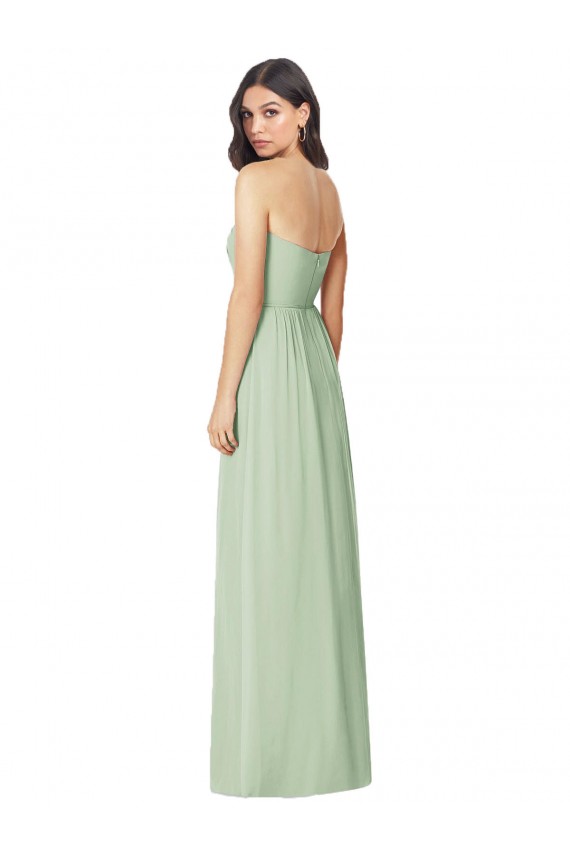 Long Sleeveless Soft Chiffon Sage Trumpet Bridesmaid Dress Newcastle