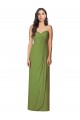 Long Sleeveless Soft Chiffon Olive Green Trumpet Bridesmaid Dress Newcastle